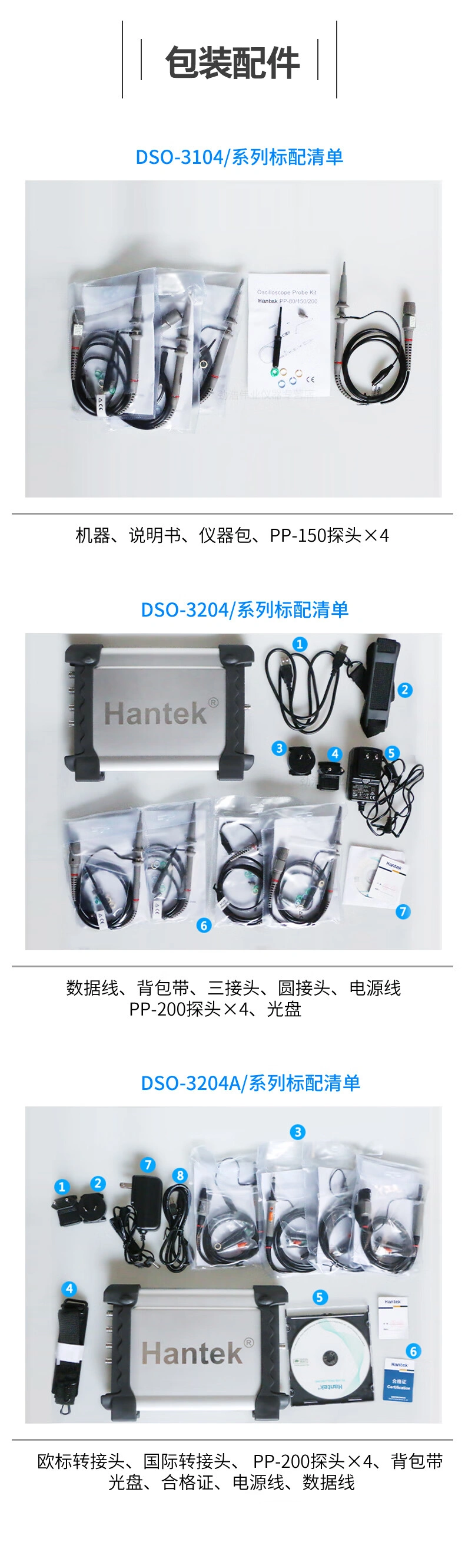 USB虚拟示波器DSO3000A (1GSa/s)系列